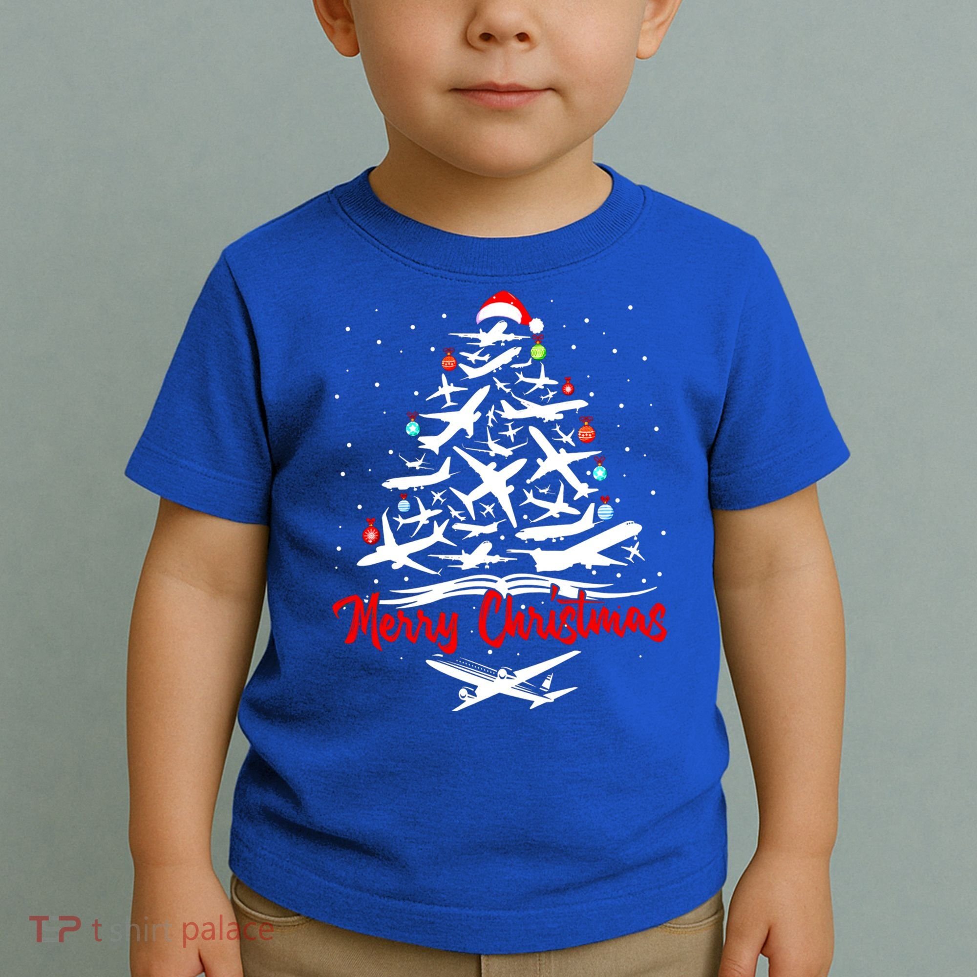 Airplane Christmas Tree Great Funny Gift Toddler T-Shirt