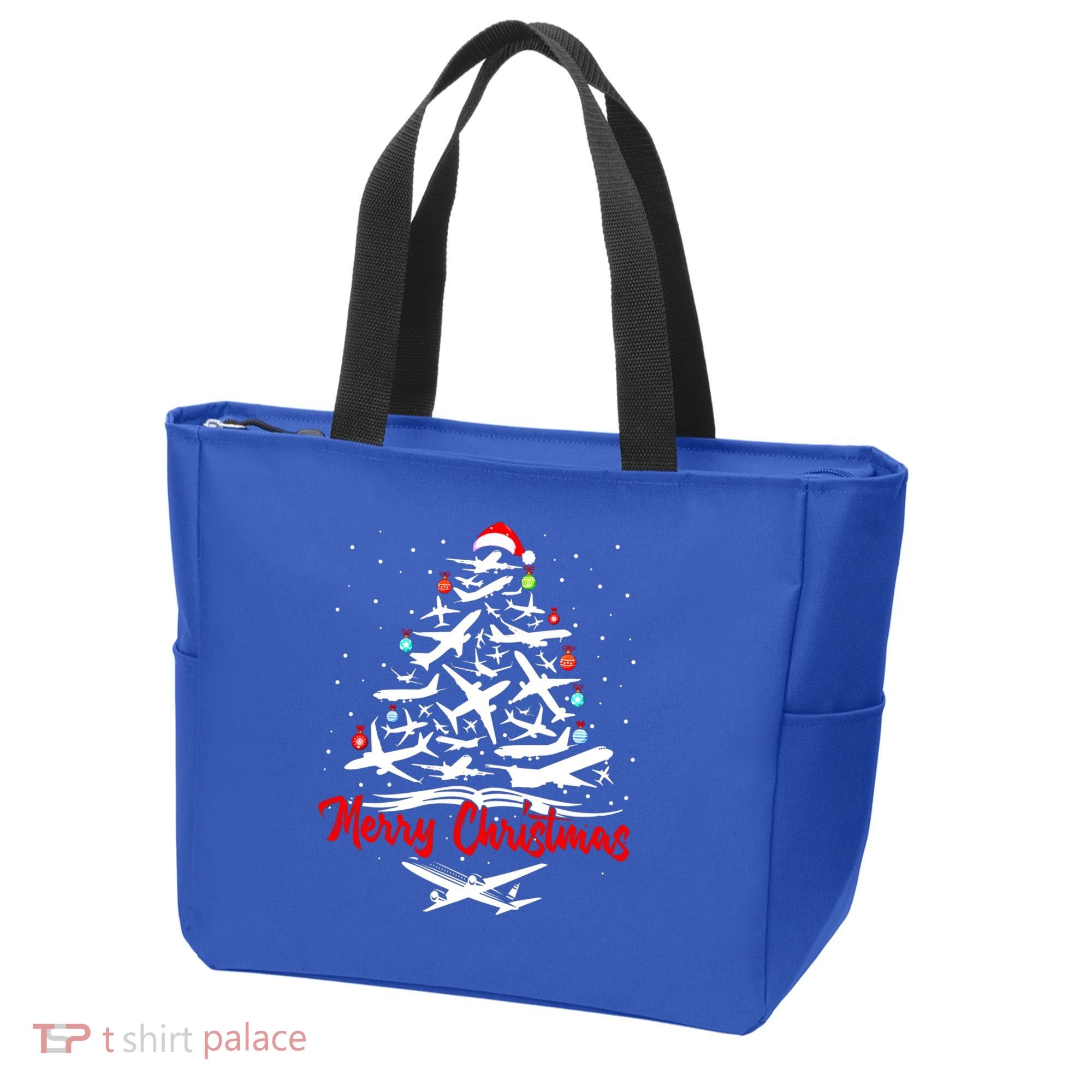 Airplane Christmas Tree Great Funny Gift Tote Bag