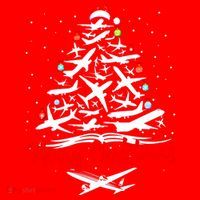 Airplane Christmas Tree Great Funny Gift Santa Hat thumb 1