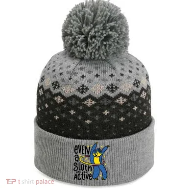Active Sloth Funny The Baniff Cuffed Pom Beanie