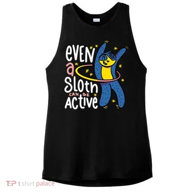 Active Sloth Funny Ladies PosiCharge Tri-Blend Wicking Tank