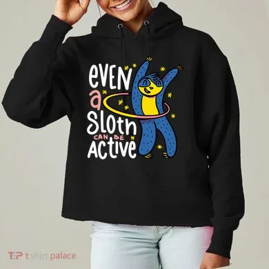 Active Sloth Funny Ladies Heavyweight Boxy Pullover Hoodie