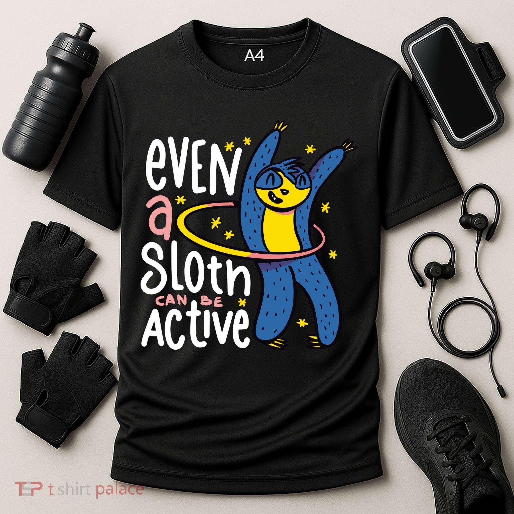 Active Sloth Funny Cooling Performance Crew T-Shirt