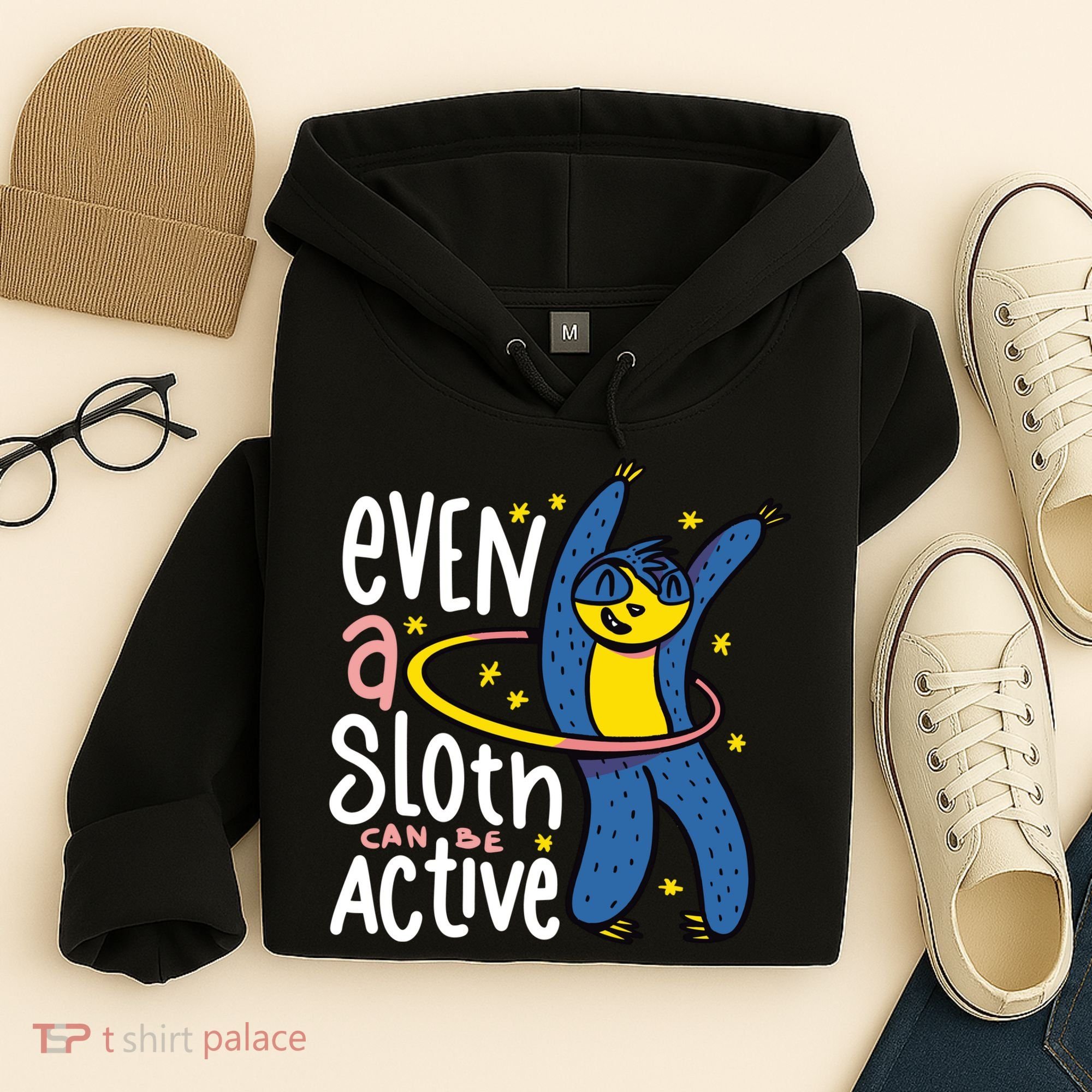 Active Sloth Funny Hoodie