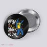 Active Sloth Funny Button
