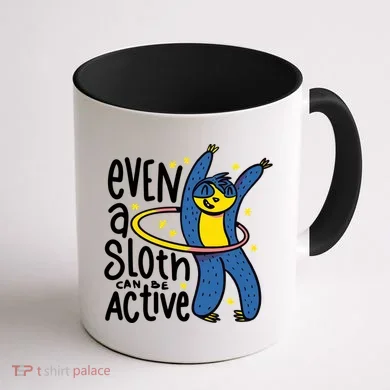 Active Sloth Funny Coffee Mug back