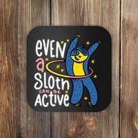 Active Sloth Funny Coaster thumb 0