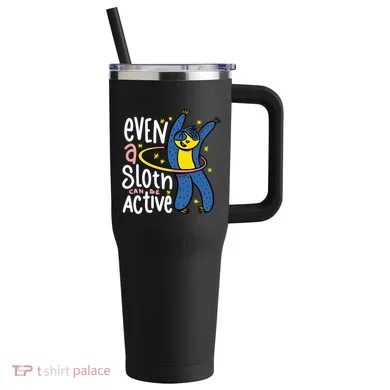 Active Sloth Funny 40oz Vacuum Insulated Stainless Steel Travel Tumbler