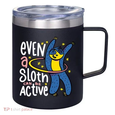 Active Sloth Funny 12oz Stainless Steel Coffee Mug