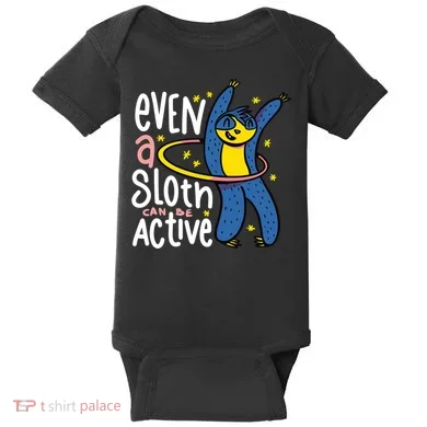 Active Sloth Funny Baby Bodysuit