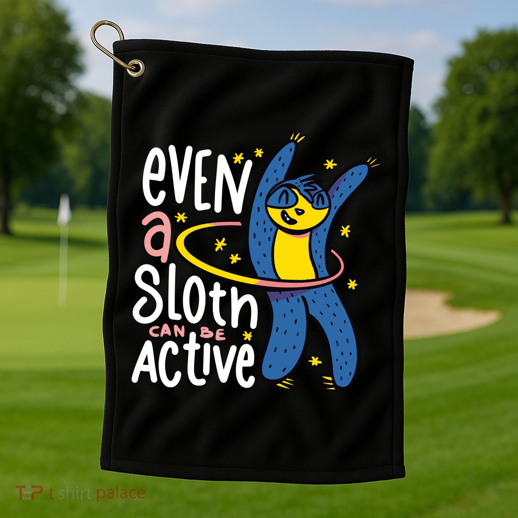 Active Sloth Funny Golf Towel