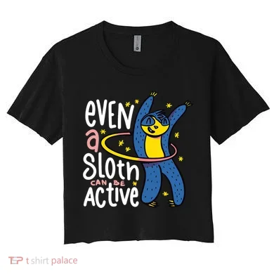 Active Sloth Funny Women's Crop Top Tee