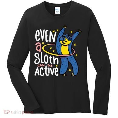 Active Sloth Funny Women's Long Sleeve Shirt