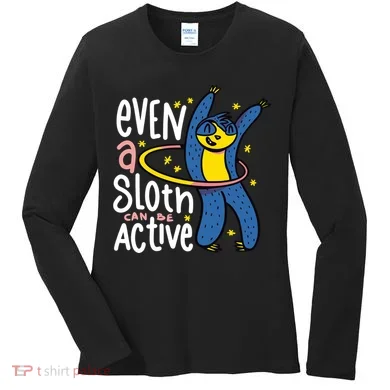 Active Sloth Funny Women's Long Sleeve Shirt