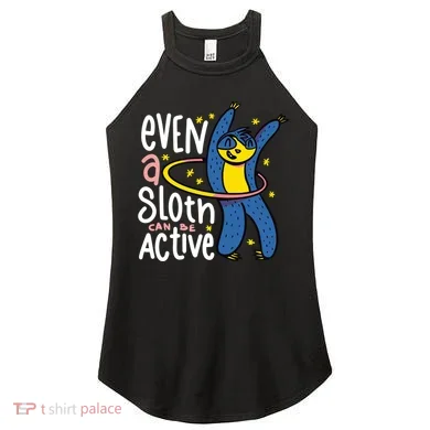 Active Sloth Funny Women's Perfect Tri Rocker Tank