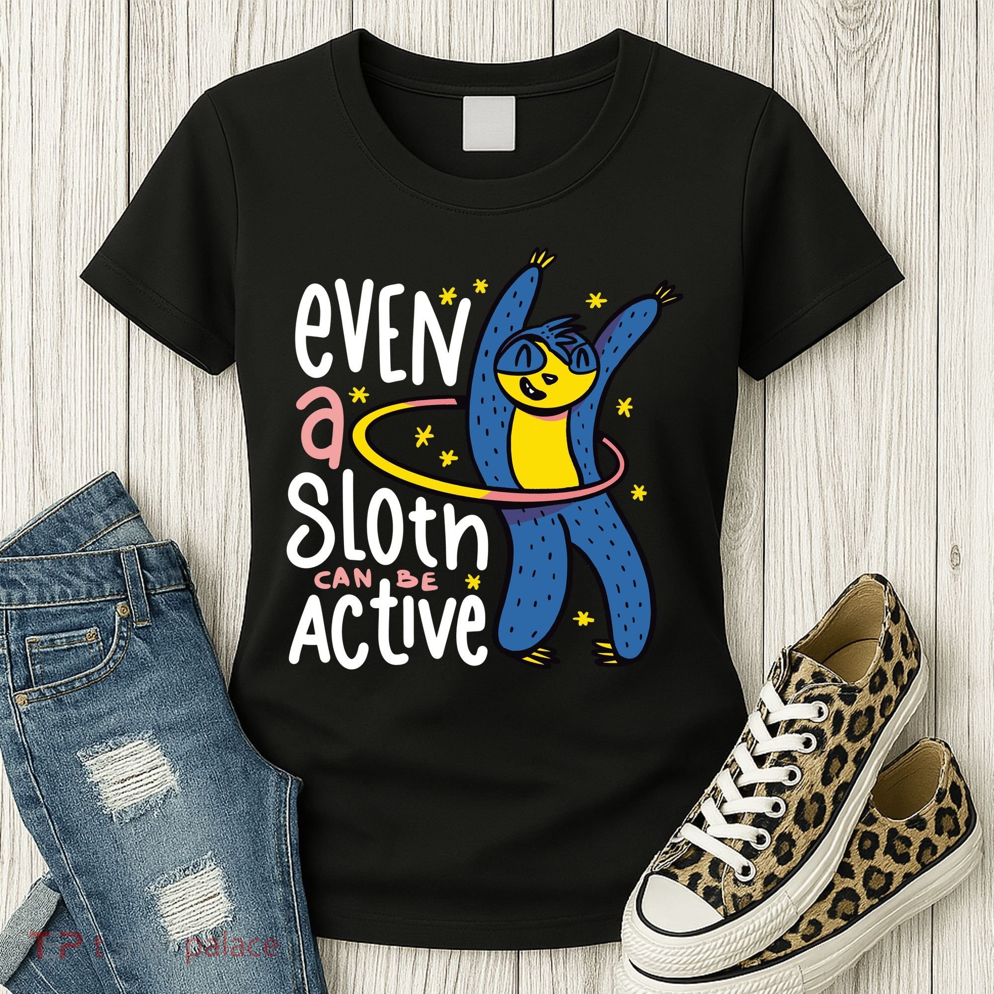 Active Sloth Funny Women's T-Shirt