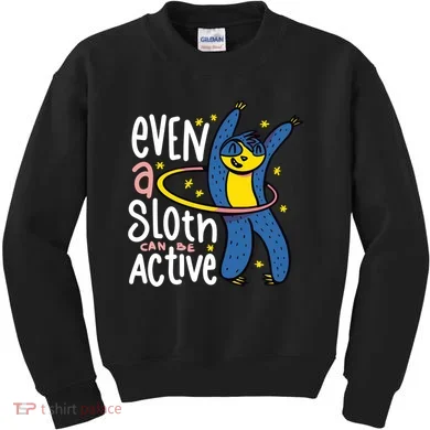 Active Sloth Funny Kids Sweatshirt