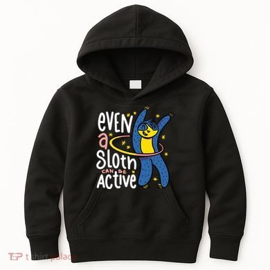 Active Sloth Funny Kids Hoodie