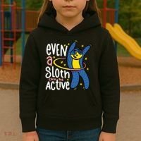 Active Sloth Funny Kids Hoodie thumb 3