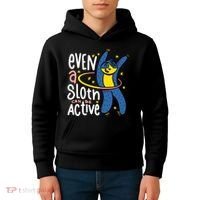 Active Sloth Funny Kids Hoodie thumb 4