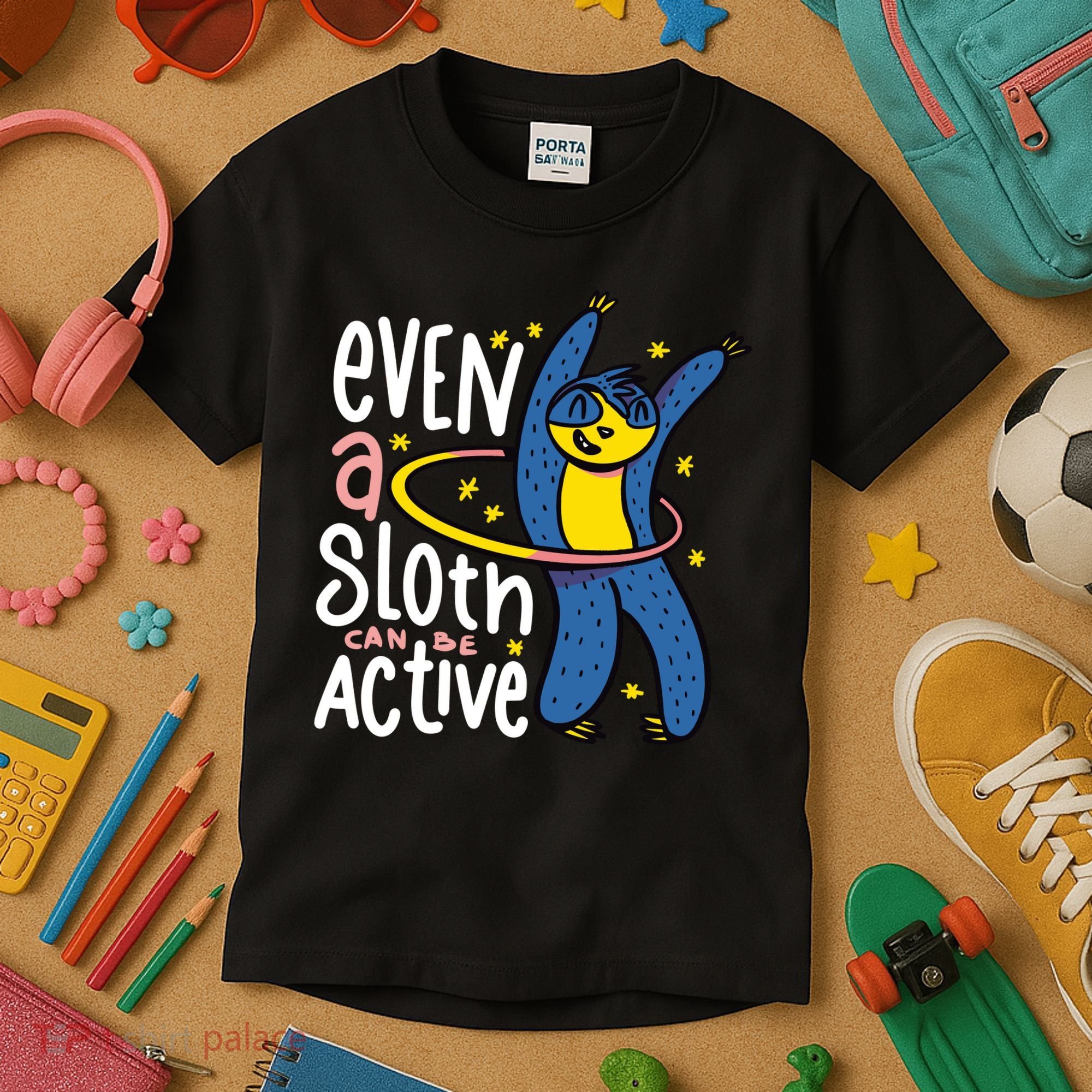 Active Sloth Funny Kids T-Shirt