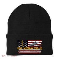 Aircraft Carrier Uss Midway Cva41 Veterans Day FatherS Day Beanie thumb 0