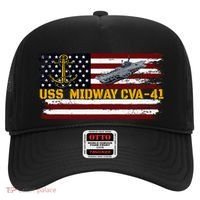 Aircraft Carrier Uss Midway Cva41 Veterans Day FatherS Day Hat thumb 0