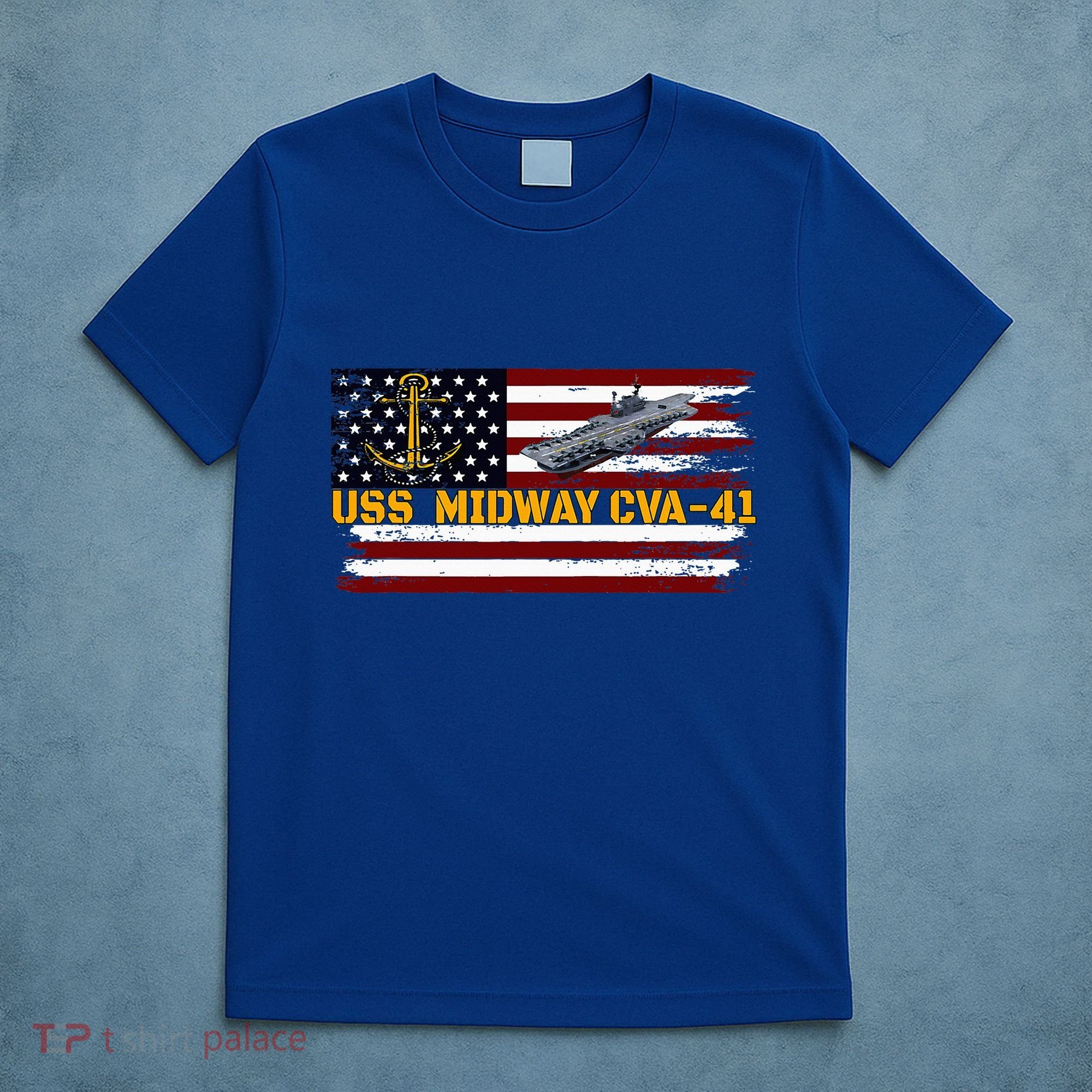 Aircraft Carrier Uss Midway Cva41 Veterans Day FatherS Day T-Shirt