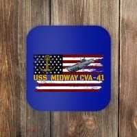 Aircraft Carrier Uss Midway Cva41 Veterans Day FatherS Day Coaster thumb 0