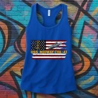 Aircraft Carrier Uss Midway Cva41 Veterans Day FatherS Day Women's Tank Top thumb 3