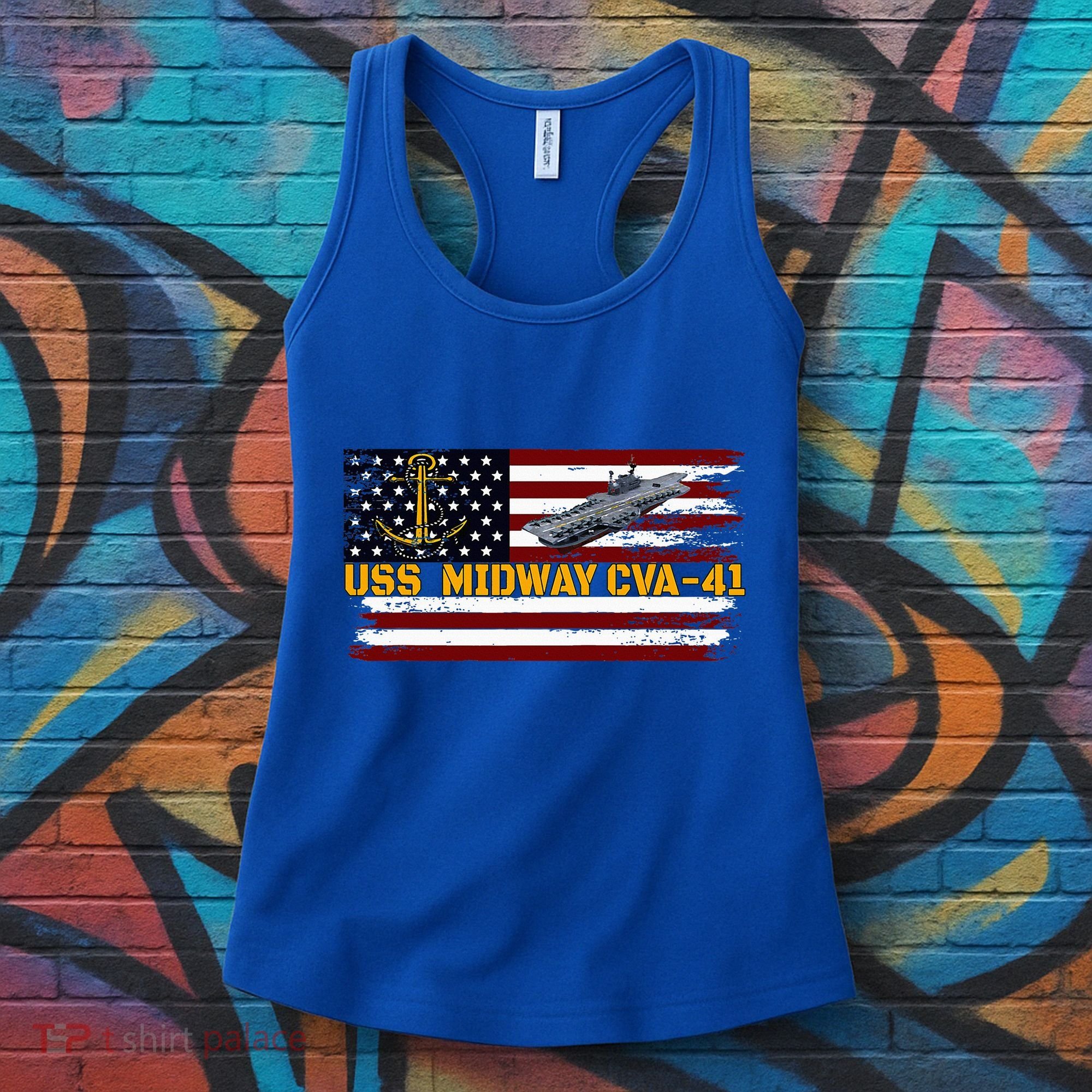 Aircraft Carrier Uss Midway Cva41 Veterans Day FatherS Day Women's Tank Top