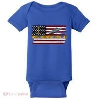 Aircraft Carrier Uss Midway Cva41 Veterans Day FatherS Day Baby Bodysuit thumb 0