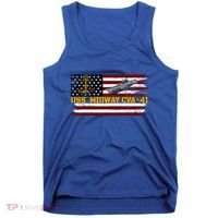 Aircraft Carrier Uss Midway Cva41 Veterans Day FatherS Day Tank Top thumb 0
