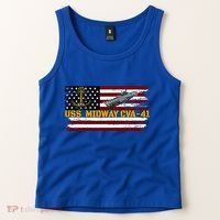 Aircraft Carrier Uss Midway Cva41 Veterans Day FatherS Day Tank Top thumb 2