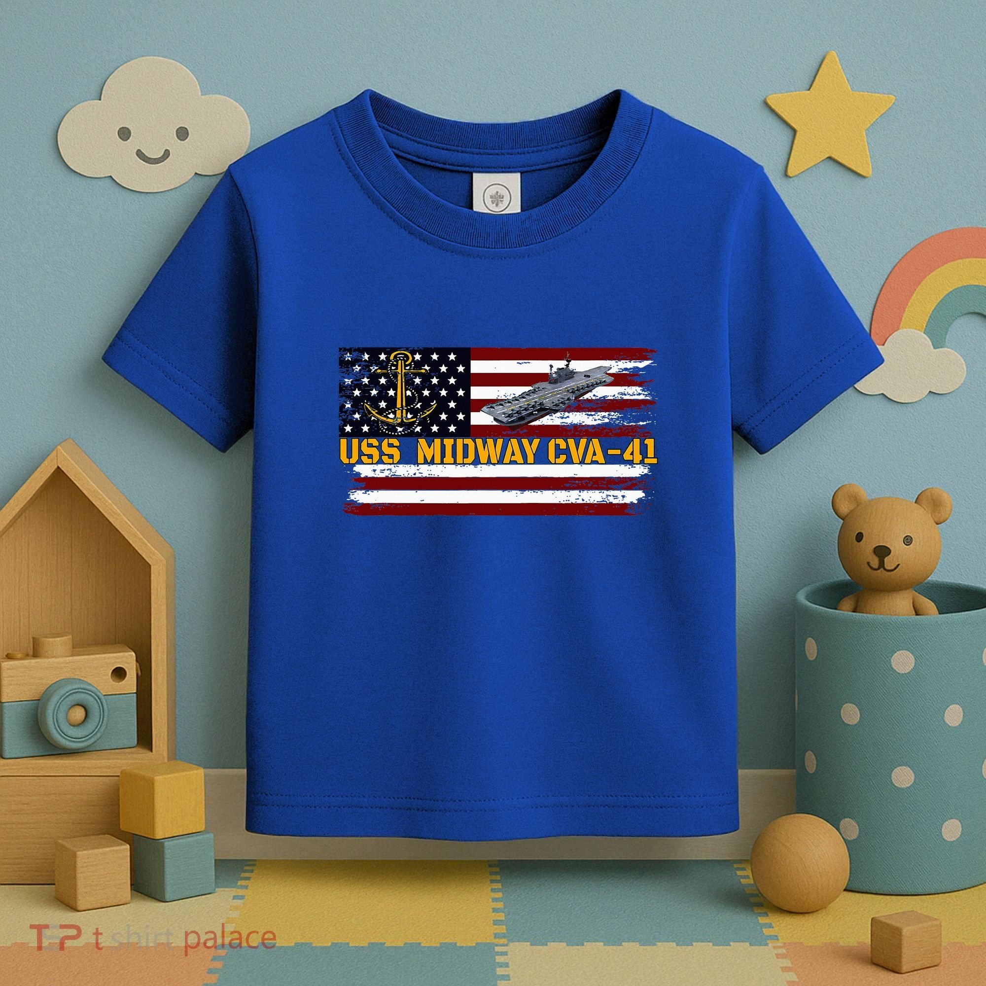 Aircraft Carrier Uss Midway Cva41 Veterans Day FatherS Day Toddler T-Shirt