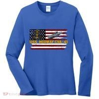 Aircraft Carrier Uss Midway Cva41 Veterans Day FatherS Day Women's Long Sleeve Shirt thumb 0