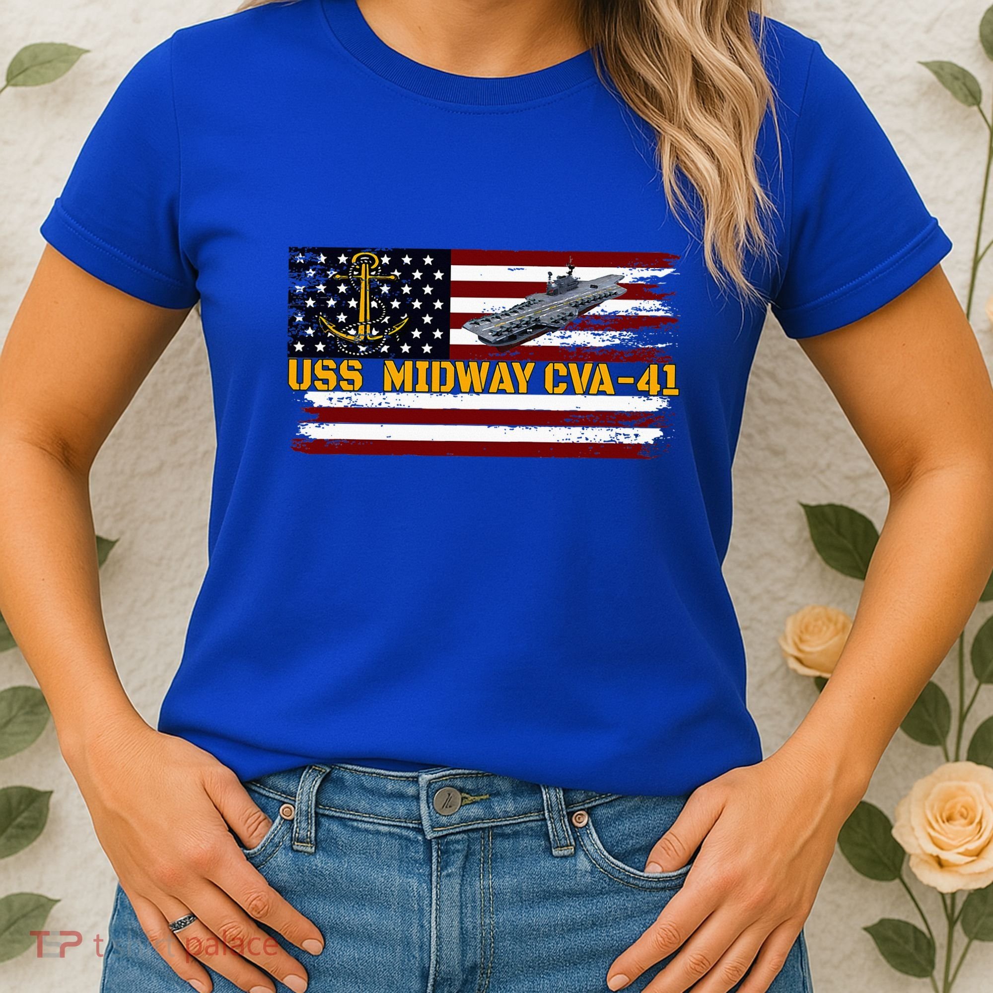 Aircraft Carrier Uss Midway Cva41 Veterans Day FatherS Day Women's T-Shirt