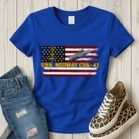 Aircraft Carrier Uss Midway Cva41 Veterans Day FatherS Day Women's T-Shirt thumb 3