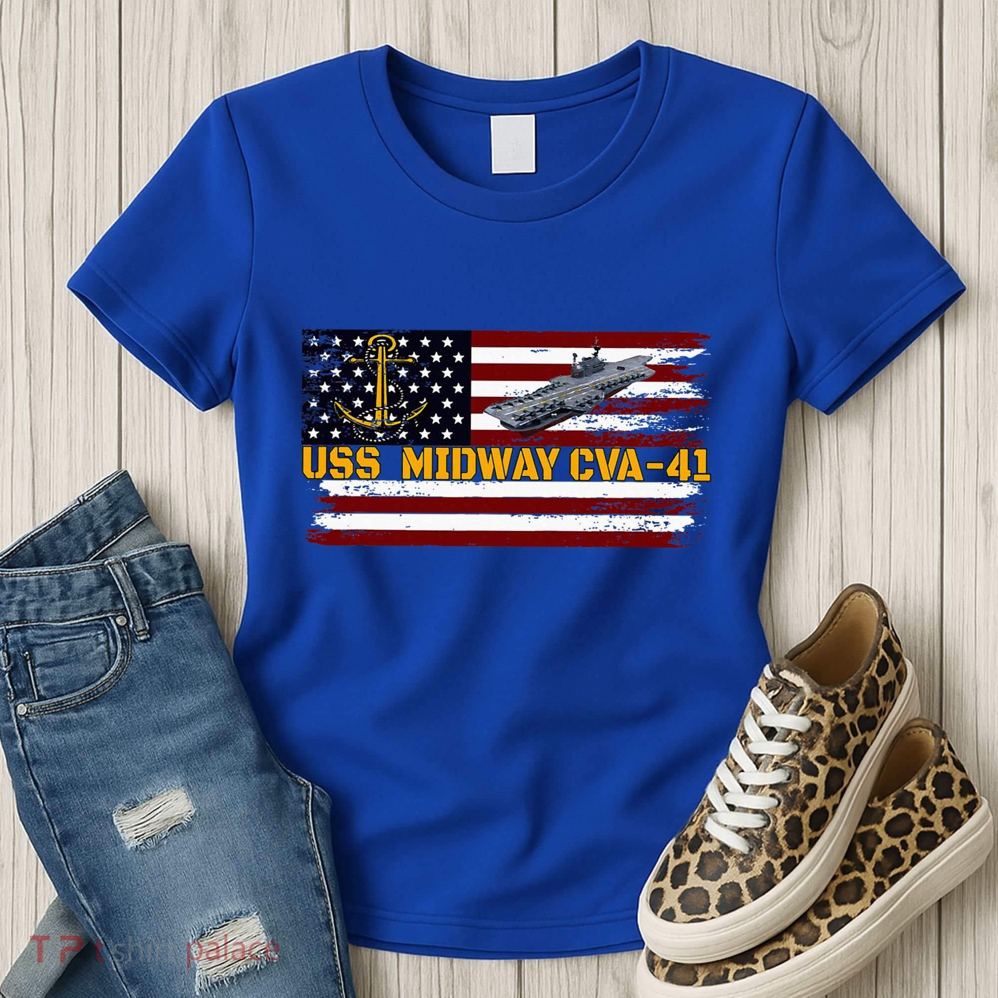 Aircraft Carrier Uss Midway Cva41 Veterans Day FatherS Day Women's T-Shirt