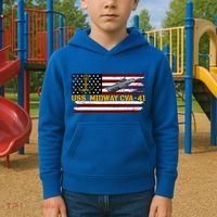 Aircraft Carrier Uss Midway Cva41 Veterans Day FatherS Day Kids Hoodie thumb 2