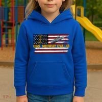 Aircraft Carrier Uss Midway Cva41 Veterans Day FatherS Day Kids Hoodie thumb 3