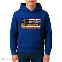 Aircraft Carrier Uss Midway Cva41 Veterans Day FatherS Day Kids Hoodie thumb 4