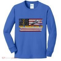 Aircraft Carrier Uss Midway Cva41 Veterans Day FatherS Day Kids Long Sleeve Shirt thumb 0