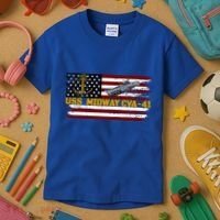 Aircraft Carrier Uss Midway Cva41 Veterans Day FatherS Day Kids T-Shirt thumb 3