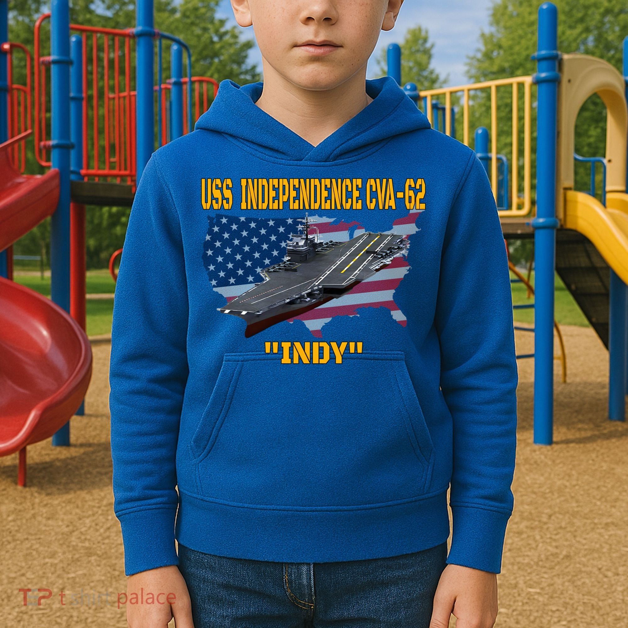 Aircraft Carrier Uss Independence Cvagift62 Veterans Day Gift Kids Hoodie