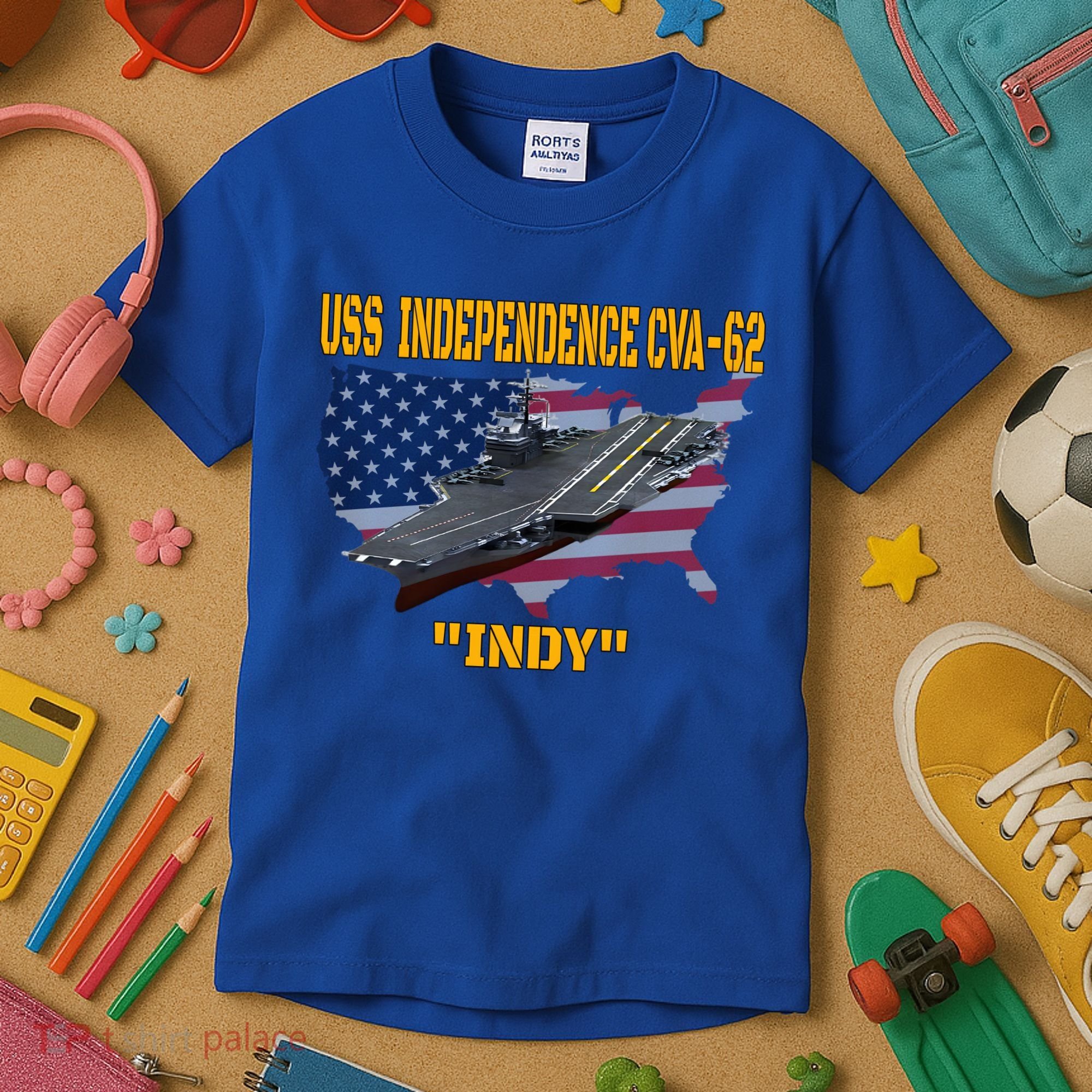 Aircraft Carrier Uss Independence Cvagift62 Veterans Day Gift Kids T-Shirt