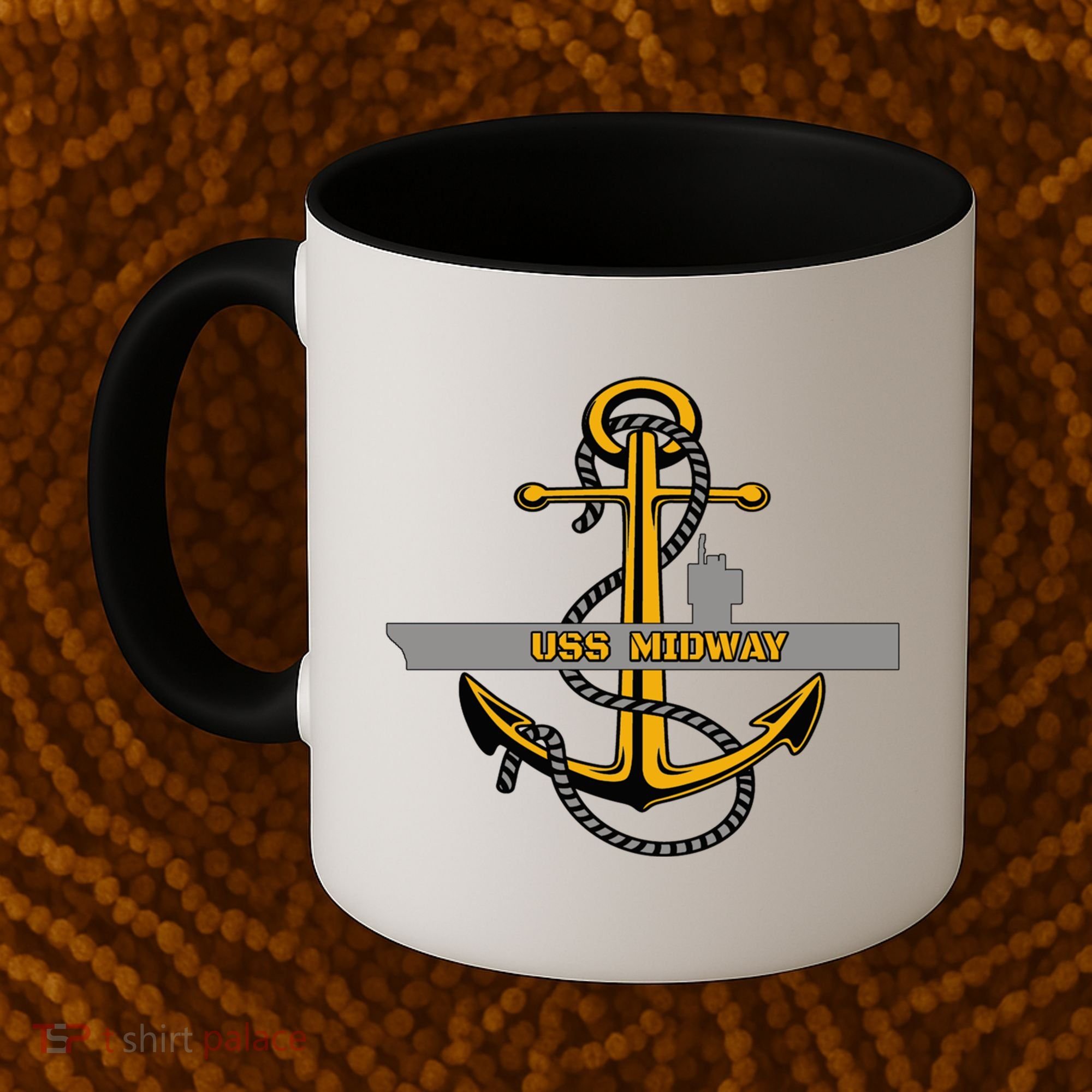 Aircraft Carrier Uss Midway Veterans Day Grandpa Dad Son Boy Gift Coffee Mug
