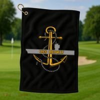 Aircraft Carrier Uss Midway Veterans Day Grandpa Dad Son Boy Gift Golf Towel thumb 1