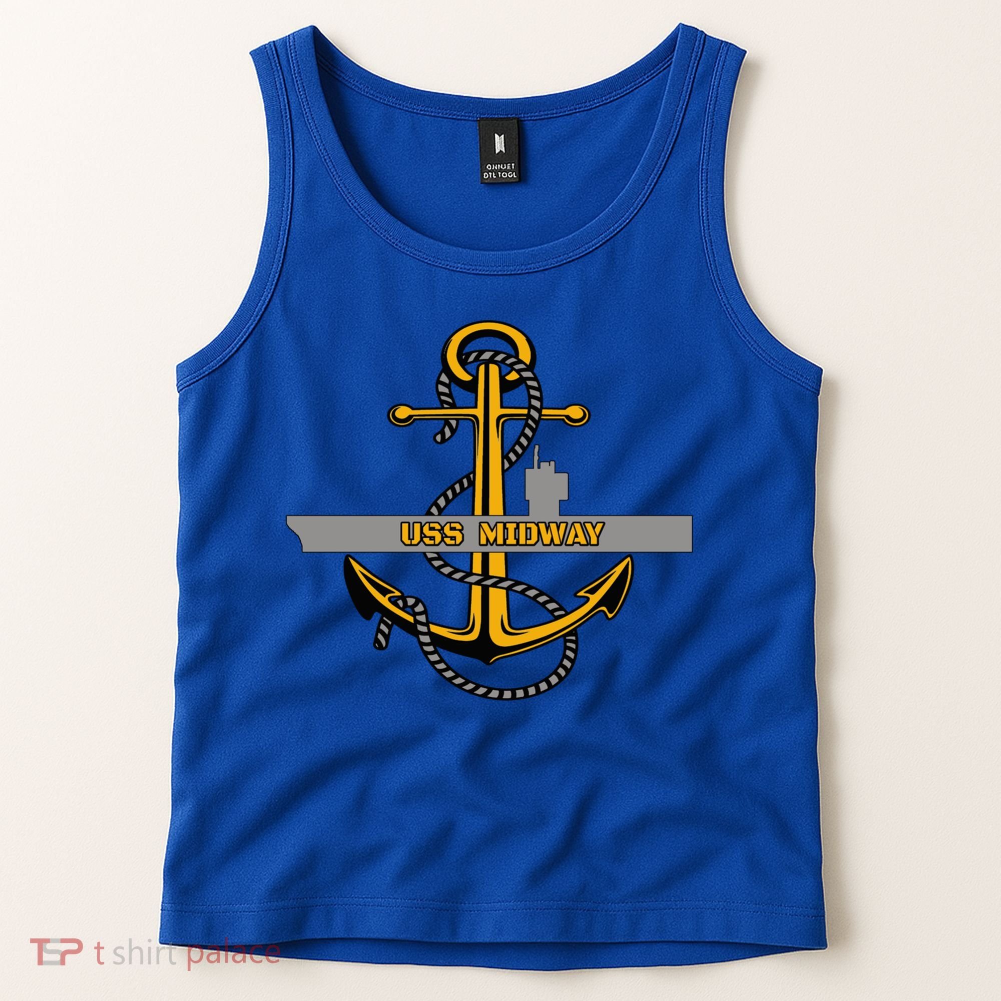 Aircraft Carrier Uss Midway Veterans Day Grandpa Dad Son Boy Gift Tank Top