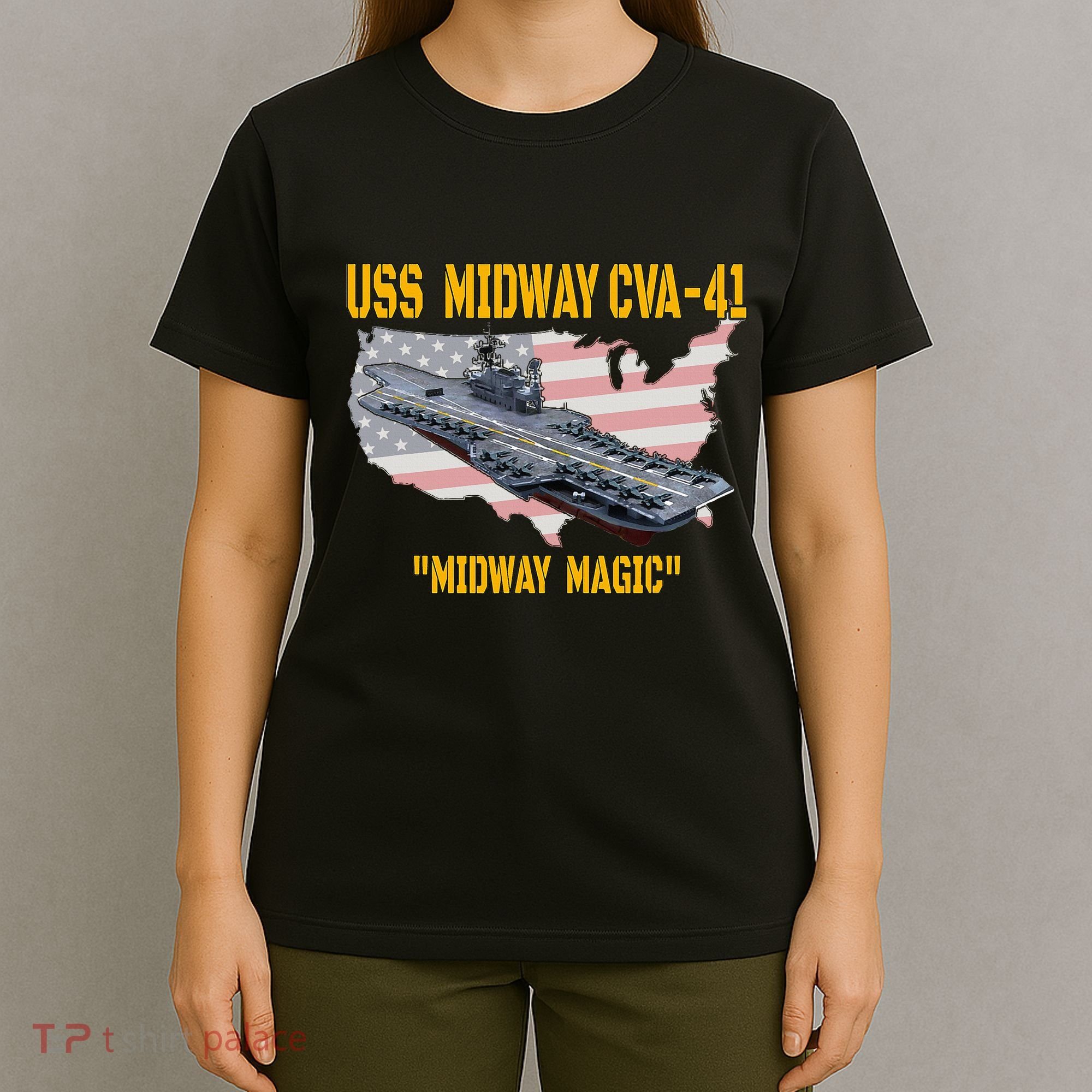 Aircraft Carrier Uss Midway Cva41 Veterans Day T-Shirt